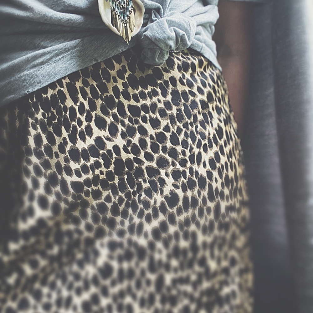 Boutique Artisan Leopard Print Midi Skirt | Handmade A-Line | NWOT Hp🌵 - Picture 2 of 11